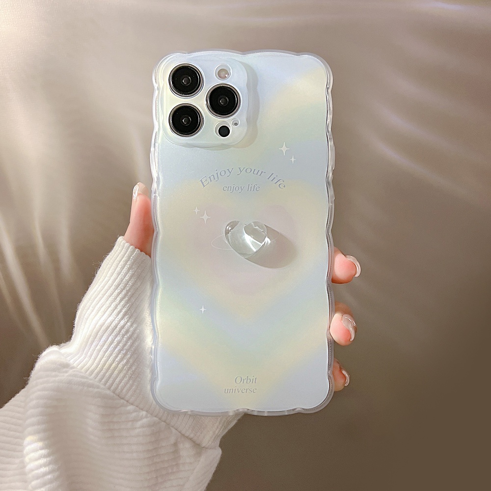 Ốp Điện Thoại TPU Mềm Trong Suốt Chống Sốc Họa Tiết Trái Tim 3D Cho iPhone 11 12 13 Pro max mini XS max xr 7 8 se2020 plus