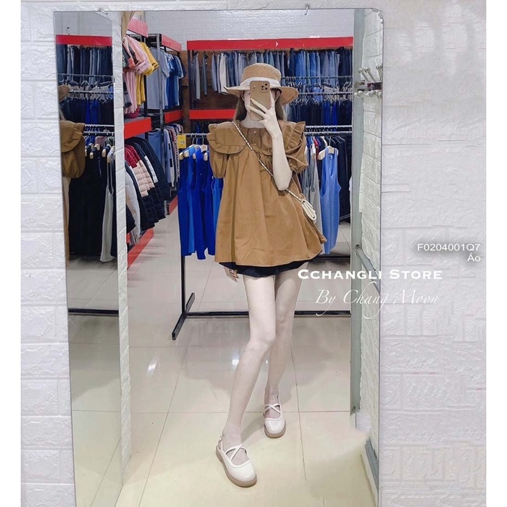 Áo babydoll cổ bèo tay ngắn a0104