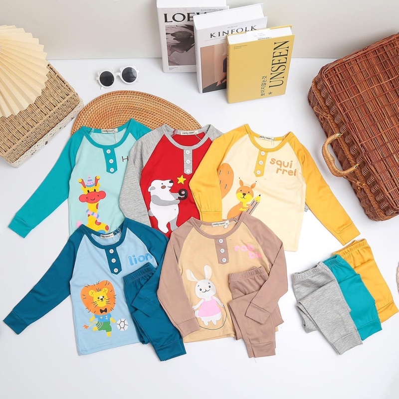 Bộ dài tay MINKY MOM  bé trai , bé gái (6-17kg)
