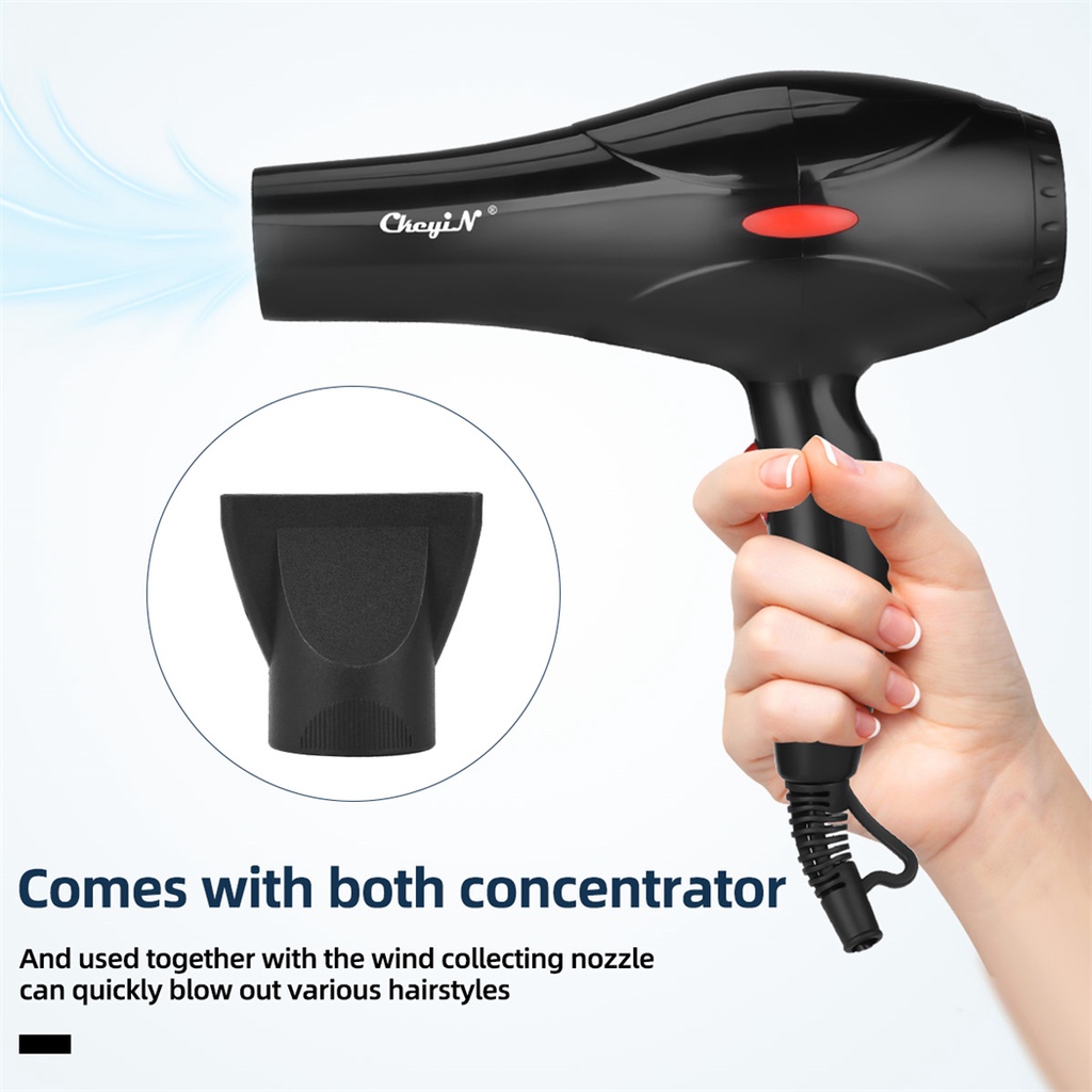 CkeyiN Máy Sấy Tóc 2200W 1.6m 3 chế độ nhiệt Nhanh Phong Cách Nhỏ Gọn Và Nhẹ máy sấy tóc không ồn mini CF016