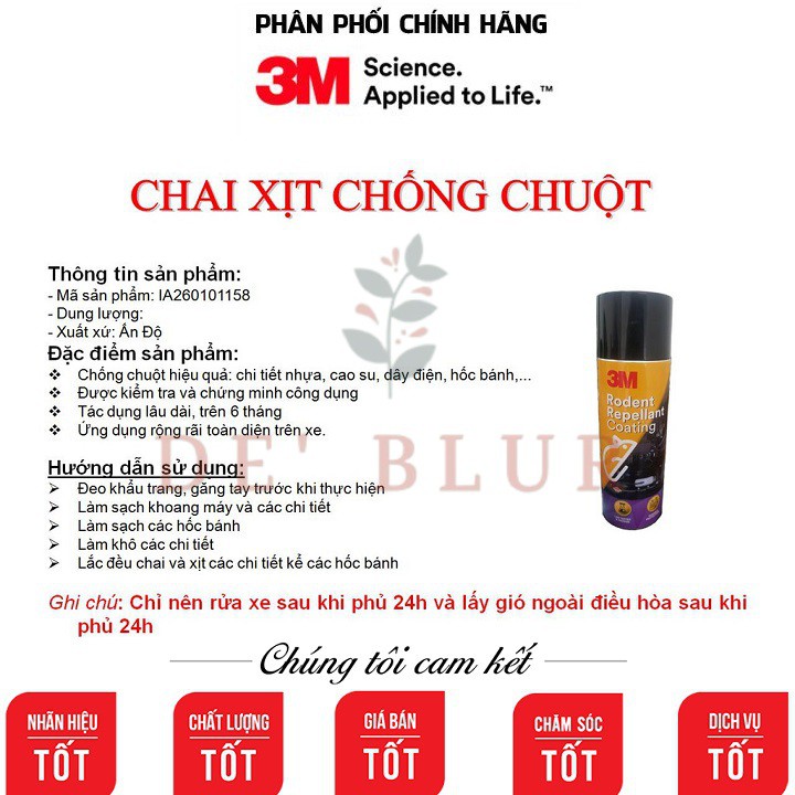 Chai Xịt Phủ Chống Chuột Xe Ô Tô 3M Rodent Repellant Coating 89797 250gr