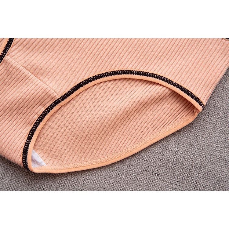 Quần Lót Nữ Cotton cao cấp thiết kế gân tăm viền đen đính nơ MÃ 1736