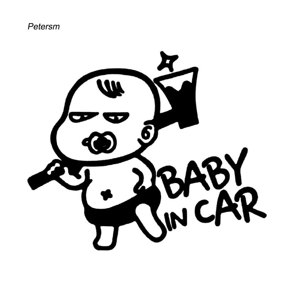 Decal dán trang trí xe hơi in chữ Baby in Car