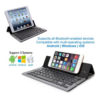 Bàn phím không dây Có thể gập lại Hợp kim nhôm Bluetooth 3.0 cho Apple iPad iPhone iOS, Android, Windows