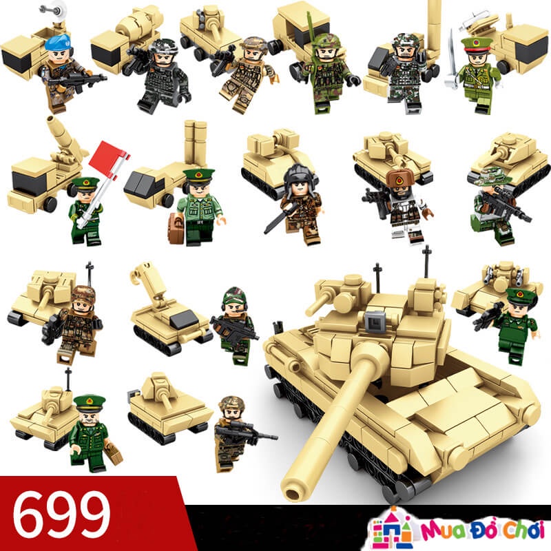 Đồ chơi Bộ lắp ráp lego xe tăng 324 chi tiết, 376 chi tiết, 432 chi tiết và 1500 chi tiết