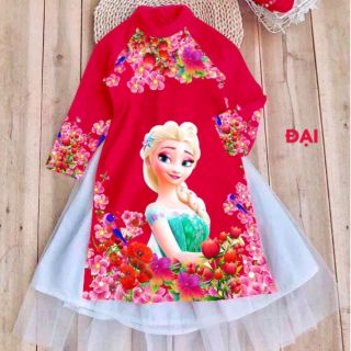 Áo dài Elsa cao cấp cho bé từ 22kg đến 40kg