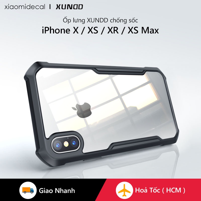 Ốp lưng XUNDD iPhone X / XS / XR / XS Max Mặt lưng trong, Viền TPU, Chống sốc