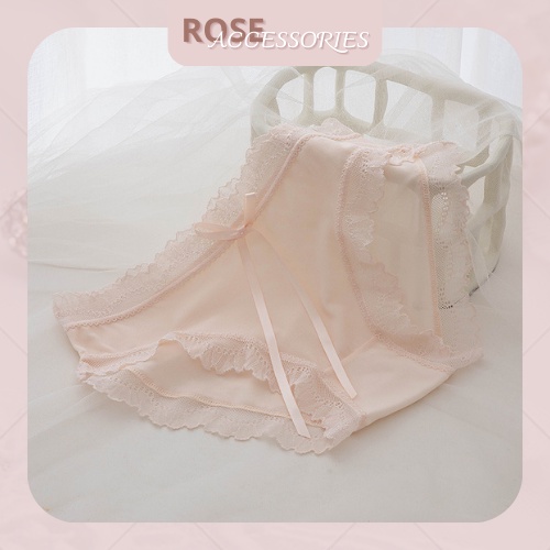 Quần lót gợi cảm siêu mỏng ren nơ mềm mại kháng khuẩn Rose Accessories QL10
