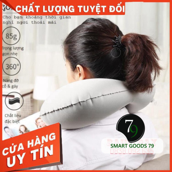 [ Chính Hãng ] [Freeship 248] Gối hơi kê tựa cổ chữ u tự bơm hơi du lịch để ngủ văn phòng đi xe hơi ô tô máy bay bằng vả