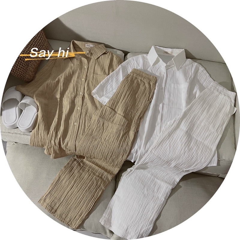 Set Áo Sơ mi Quần Xuông có túi đủ màu xinh xắn