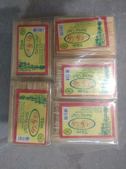 10 hộp tăm nhọn hương quế đẹp