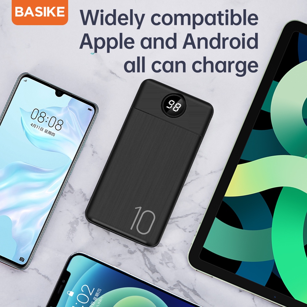 Sạc Dự Phòng 10000mAh 20000mAh BASIKE PT126P Hồng Tím 2 đầu ra USB &amp; 2 đầu vào Android / Type-C - Bảo hành 12 tháng