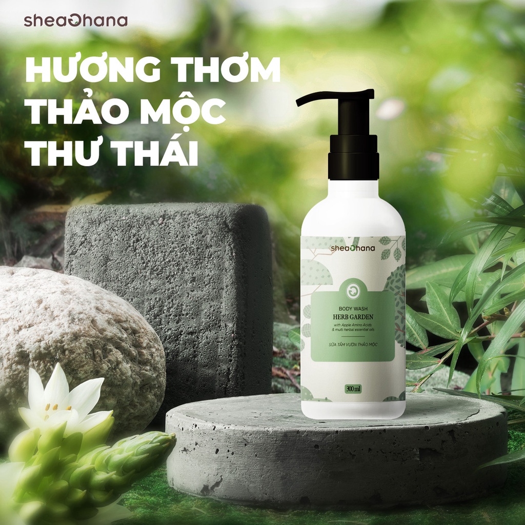 Sữa tắm tinh dầu Vườn thảo mộc SheaGhana Body Wash Herb Garden 300ml