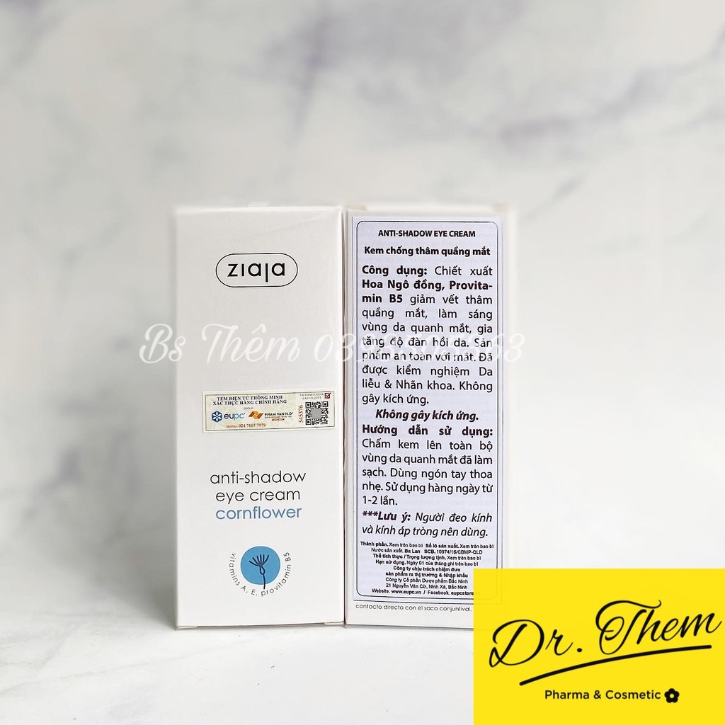 ✅[CHÍNH HÃNG] Kem Chống Thâm Quầng Mắt Ziaja Anti-shadow Eye Cream 15ml | BigBuy360 - bigbuy360.vn