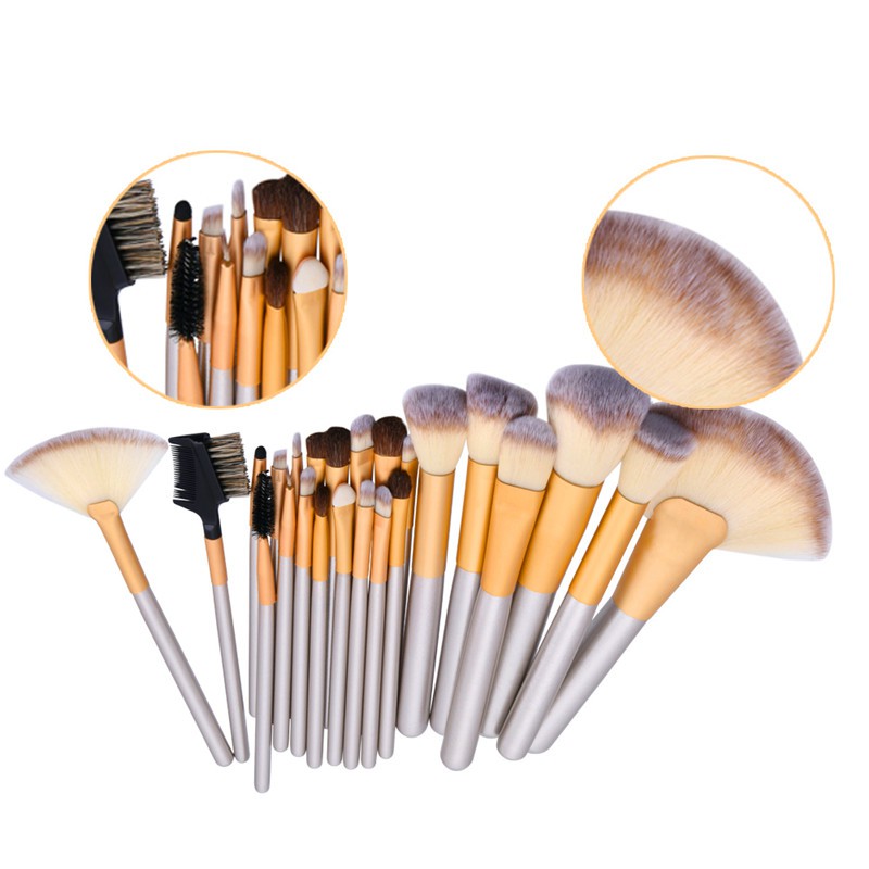 (hàng Mới Về) Set 24 Cọ Trang Điểm Kabuki Cán Gỗ Chất Lượng Cao | BigBuy360 - bigbuy360.vn