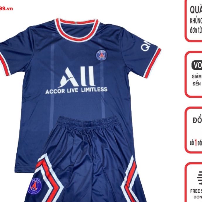 Áo bóng đá trẻ em áo đá banh clb paris saint germain paris trẻ em từ 13 - 45kg - HOÀNG HÀ SPORT