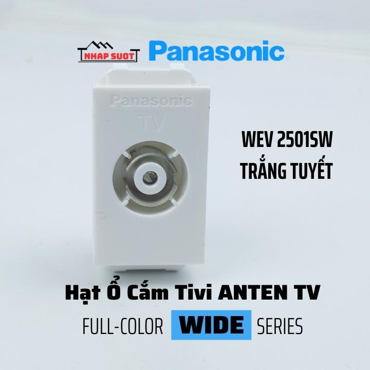 Hạt ổ cắm anten tivi Panasonic màu trắng tuyết Wide Series - WEV 2501SW