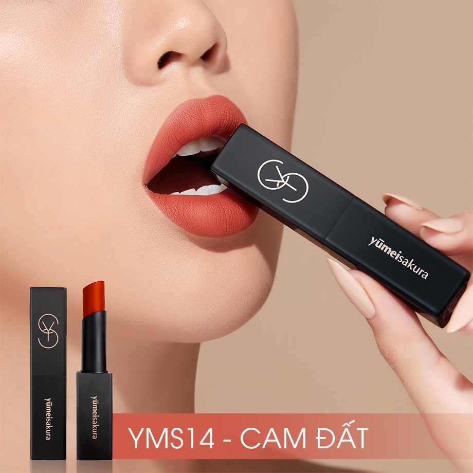 [Hàng mẫu] Son Lì Mịn Matte Revolution Yumeisakura Siêu Dưỡng màu Cam Đất YMS14 3.5g