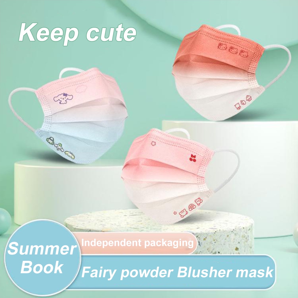 Set 10 Khẩu Trang 3 Lớp Bảo Vệ Chống Bụi In Họa Tiết Dùng Một Lần Dành Cho Người Lớn