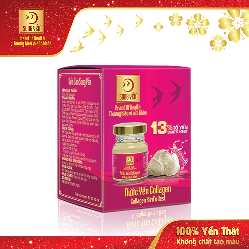 Nước Yến Collagen Song Yến - Hộp 1 lọ 70ml