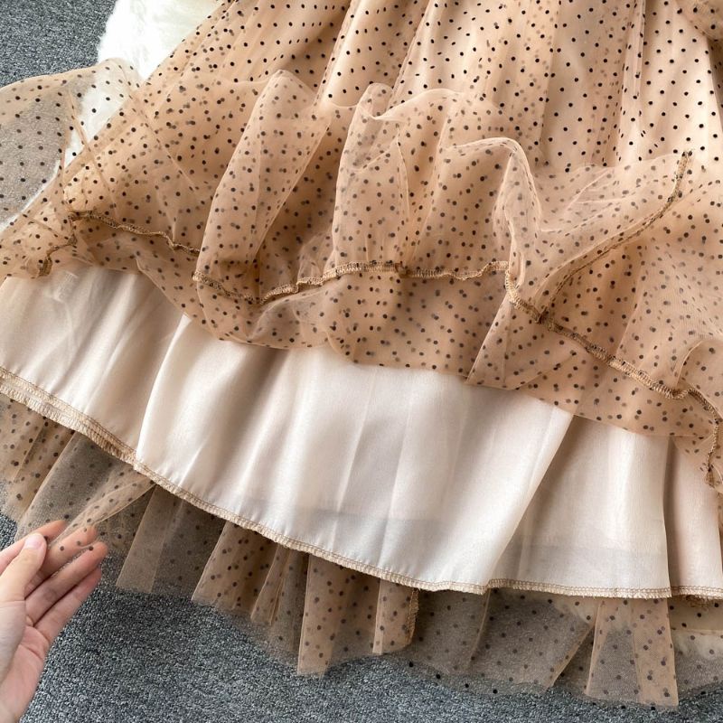 ĐẦM XÒE TAY BỒNG THẮT EO