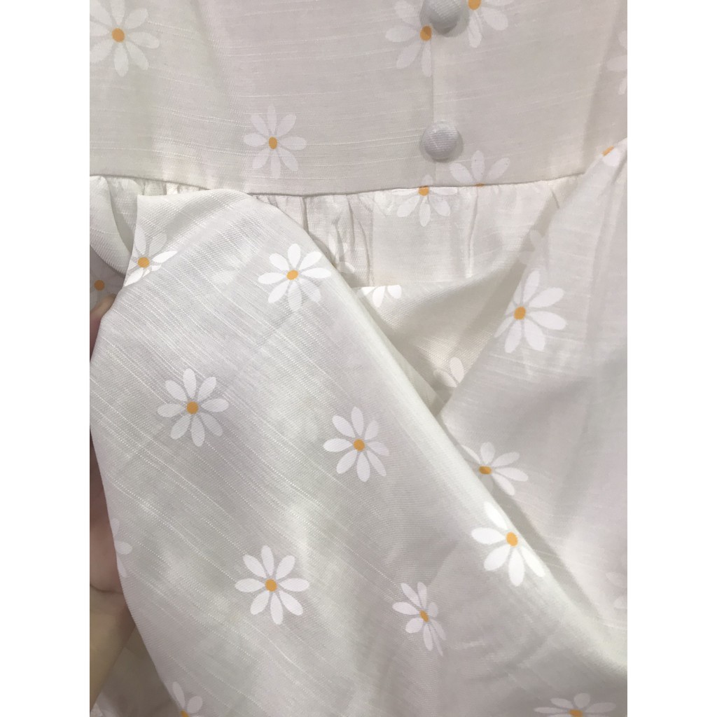 (kèm ảnh thật) Đầm hai dây trắng hoa cúc có lót không lộ xinh xắn ANN174