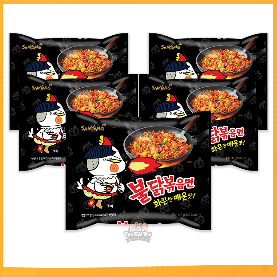 Lốc 5 Gói Mì Khô Gà Cay Samyang Vị Truyền Thống (140g/gói)