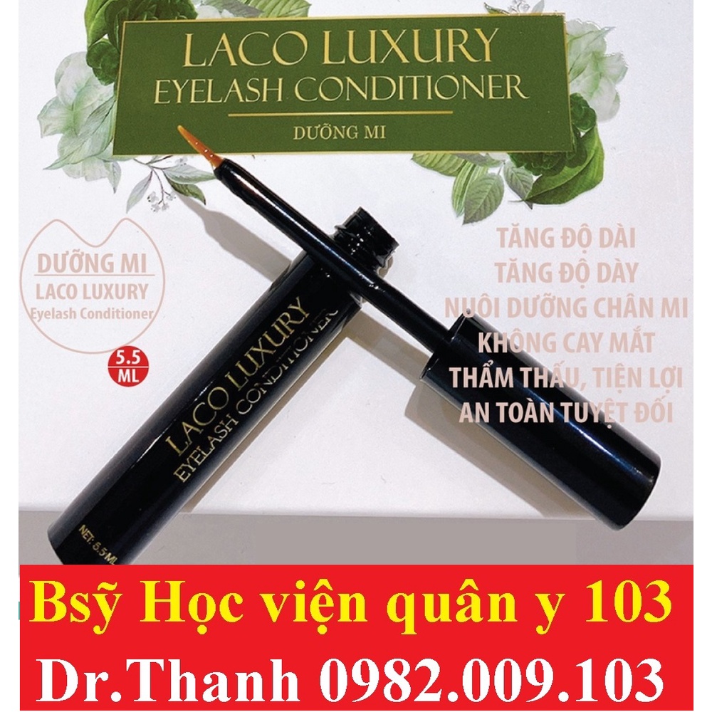 Dưỡng mi chuốt dài mi dài lông mày Laco, không gây bết [ chuốt dưỡng mi  LACO LUXURY EYELASH CONDITIONER ]