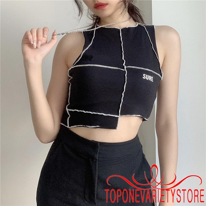 Áo Crop Top Cộc Tay Họa Tiết Hình Học Gợi Cảm Cho Nữ