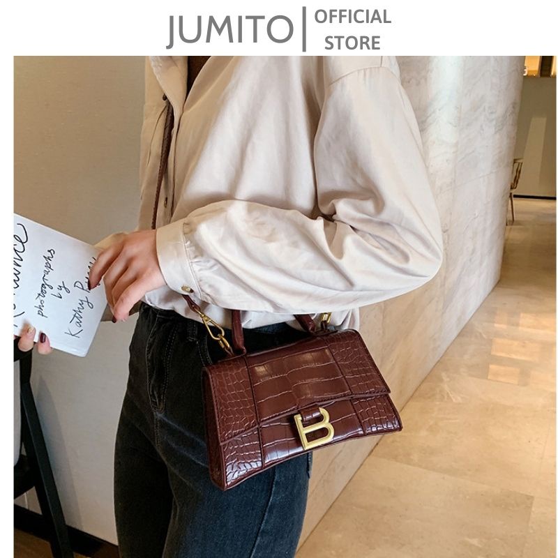 Túi xách nữ đeo chéo chữ B có quai xách size 20 siêu xinh JUMITO SA110