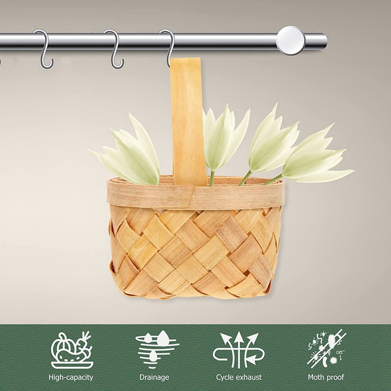 4 cái Giỏ dệt nhỏ có tay cầm Hoa cưới Cô gái Giỏ hoa Kẹo sô cô la Hộp quà tặng tiệc cưới