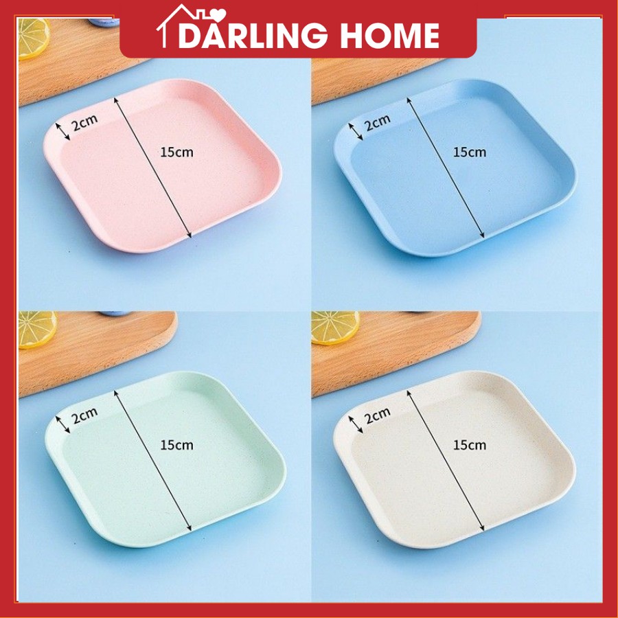 Bộ Chén Dĩa Lúa Mạch Cao Cấp, Dĩa Lúa Mạch set 8 Mon Dễ Thương Darling Home