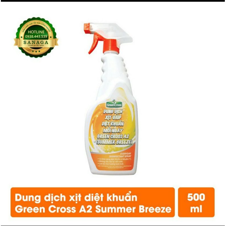 Dung dịch xịt diệt khuẩn Green Cross A2 500ml