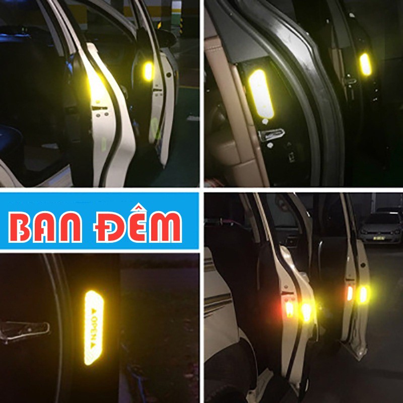Set 4 tấm dán cửa xe ô tô Open THẾ HỆ MỚI 5 MÀU phản quang cánh bảo va chạm | BigBuy360 - bigbuy360.vn