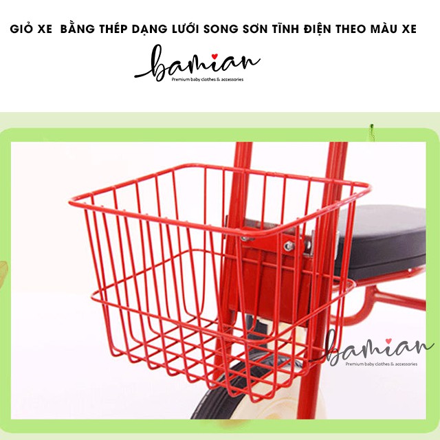 Xe đạp 3 bánh có cần đẩy xuất nhật cho bé bền đẹp