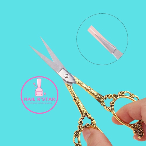 Kéo cắt phom móng giả loại tốt, hoa văn cổ điển chuyên dụng cho dân làm móng NAIL R’STAR