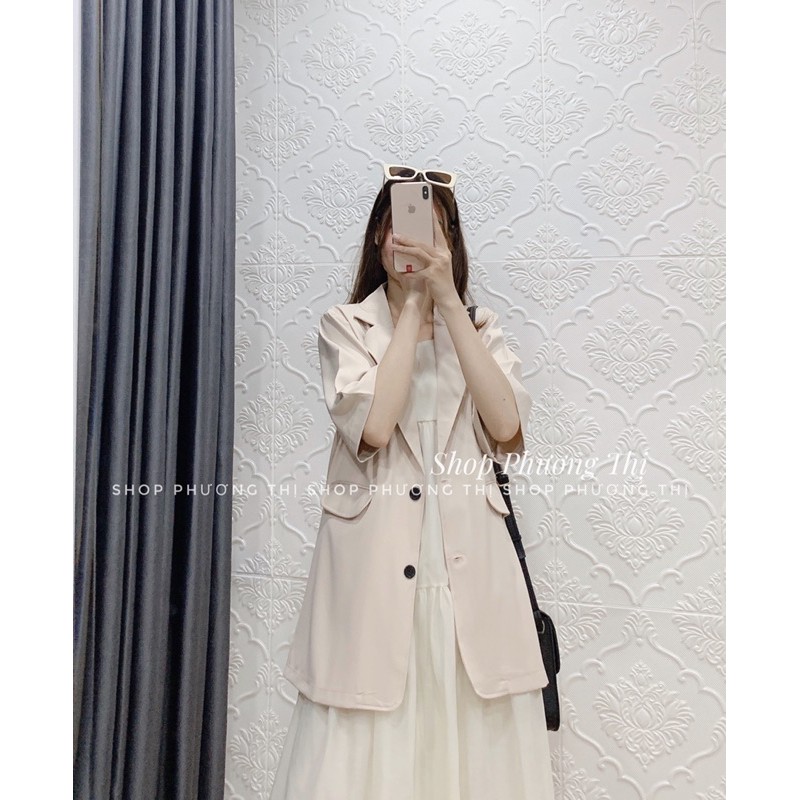 Áo blazer tay ngắn 1 lớp ulzzang (video/hình thật/sẵn)