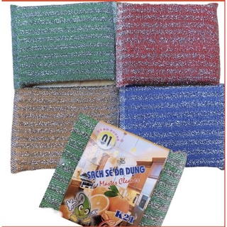 Set 4 miếng cước rửa chén kim tuyến mềm đa dụng ,chùi rửa chén bát sạch sẽ , vệ sinh,nhiều bọt