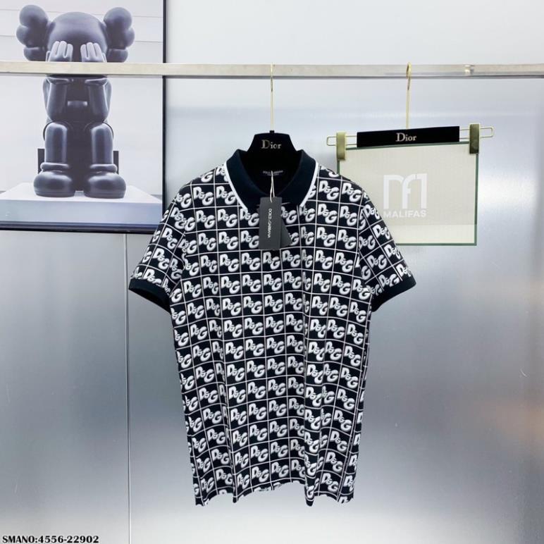 Áo polo DG full hoạ tiết mới nất-Áo phông nam có cổ DG