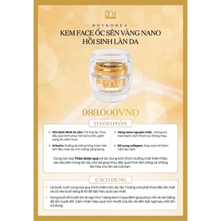 [HÀNG CHÍNH HÃNG] KEM ỐC SÊN VÀNG NANO - KEM ỐC SÊN TRẮNG DA MỜ NÁM PHỤC HỒI DA