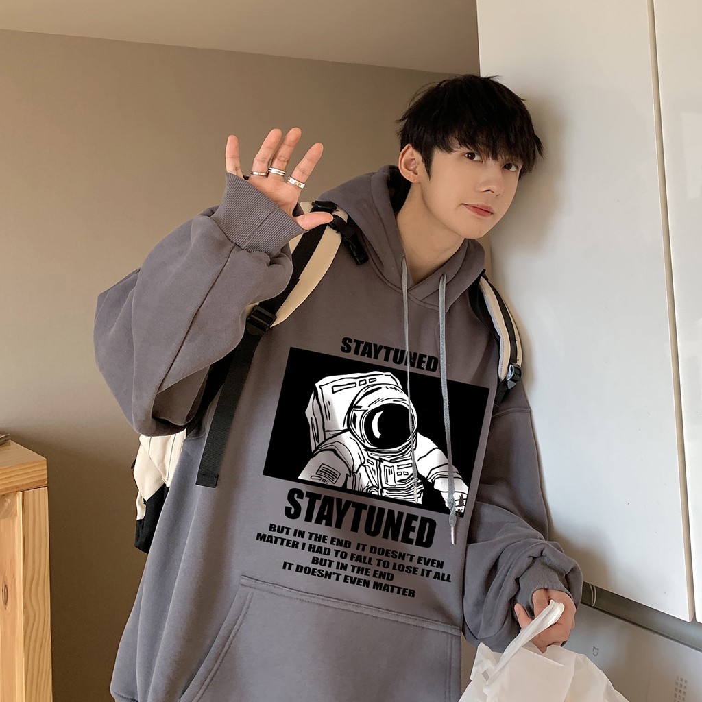 Áo hoodie dáng rộng in hình phi hành gia phong cách thể thao thời trang xuân thu cho nam và nữ (M-2XL) | BigBuy360 - bigbuy360.vn