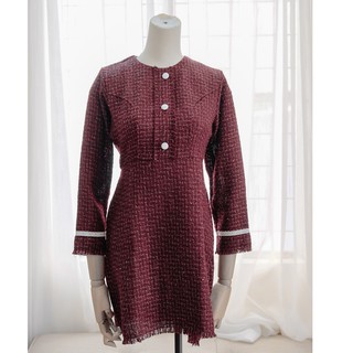 Ceci Cela - Đầm Simon Vải Tweed Tay Dài