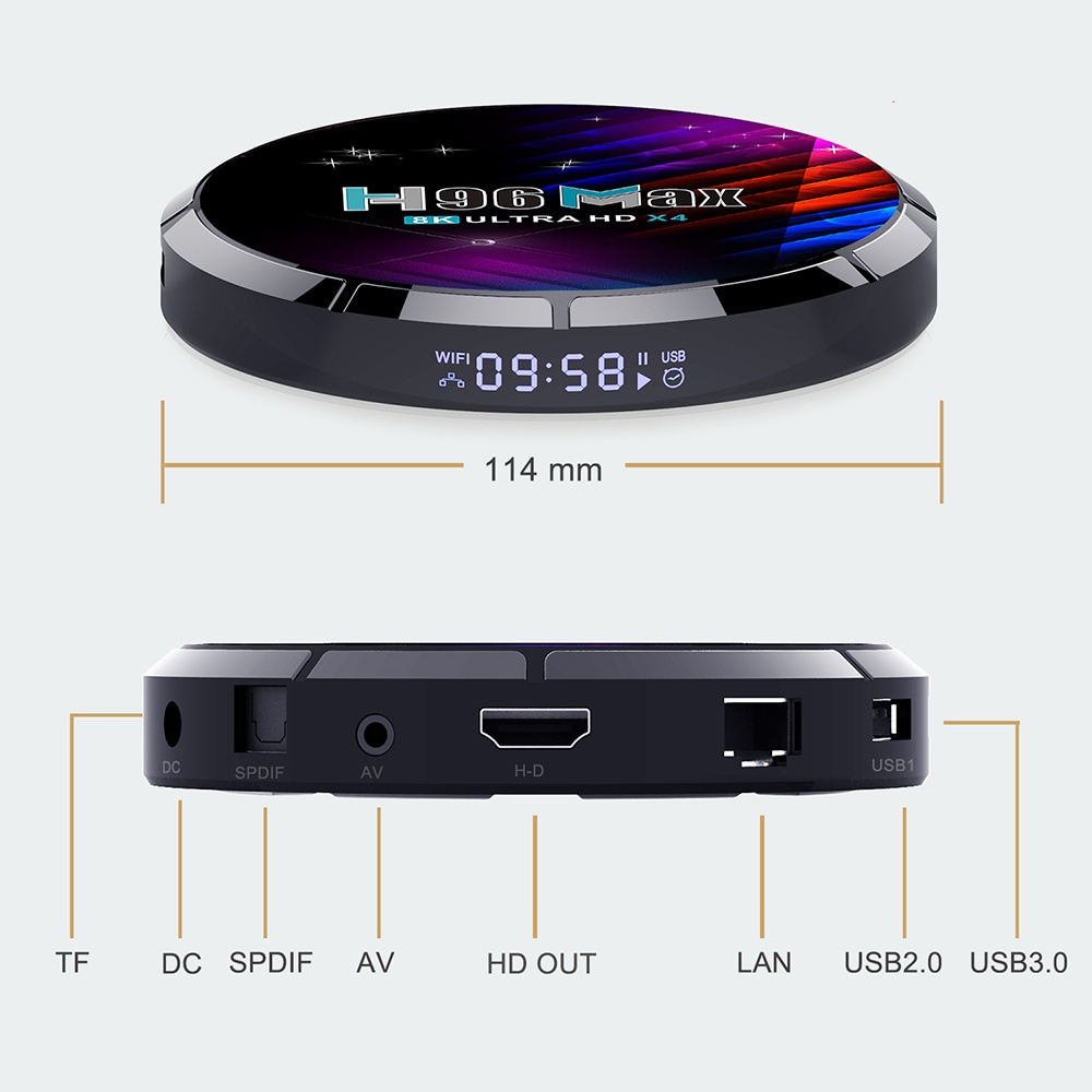 Đầu TV box H96 Max S905X4 4GB64G wifi android11.0 bluetooth 4.0 KèM Phụ KiệN