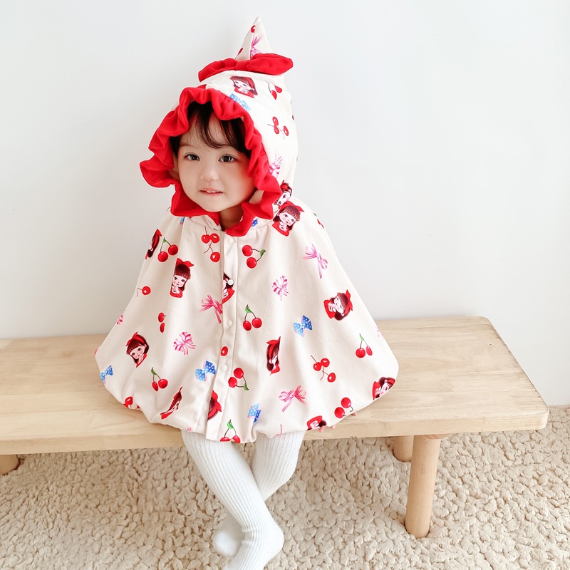 Áo khoác vải nhung giữ ấm dễ thương thời trang mùa đông cho bé gái