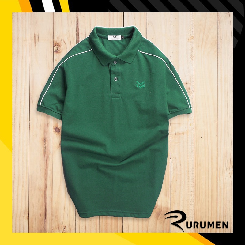 Áo Polo Nam Big Size Tay Viền Sọc Trẻ Trung RURUMEN Áo Phông Cá Sấu Ngắn Tay Form Rộng Thoáng Mát - CS184