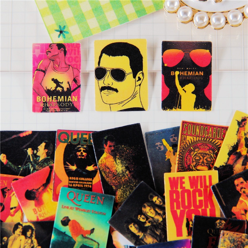 ★★★ QUEEN Q-1 Rock Band Mini Diary Manual Stickers ★★★ 50Pcs/Set DIY Fashion Scrapbooks Album Decor Decals Stickers（Size：2~3cm）