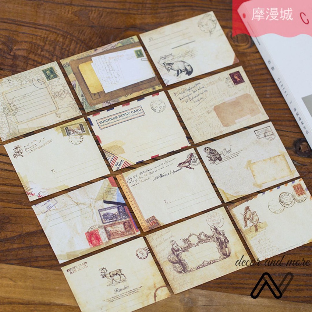 Set 12 phong bì mừng cưới mini, phong thư màu retro viết thư đẹp