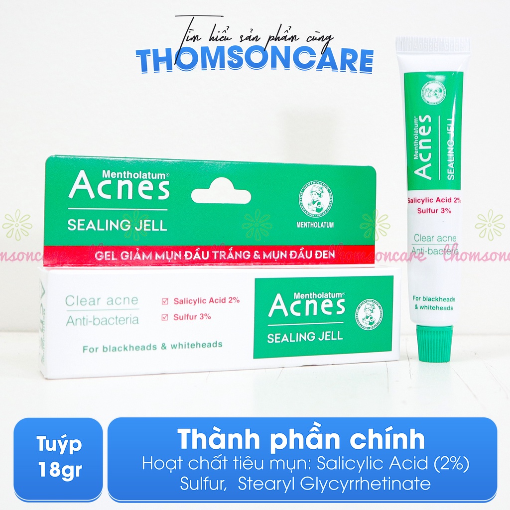 Kem ngừa mụn Acnes Sealing Gel tuýp 18g, giảm mụn đầu đen, mụn cám, mụn bọc cho cả nam và nữ
