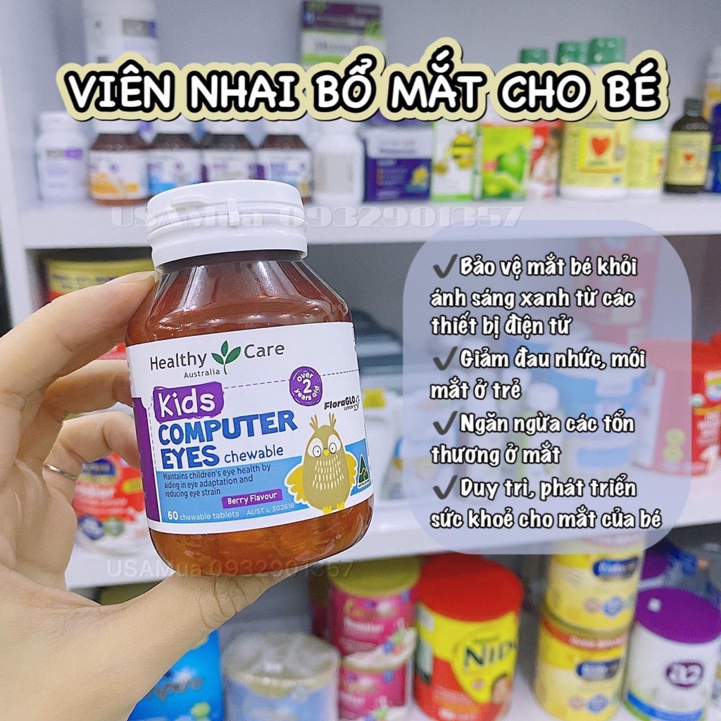 Kẹo bổ mắt cho bé dùng máy tính Kids Computer Eyes Healthy Care Úc 60 viên
