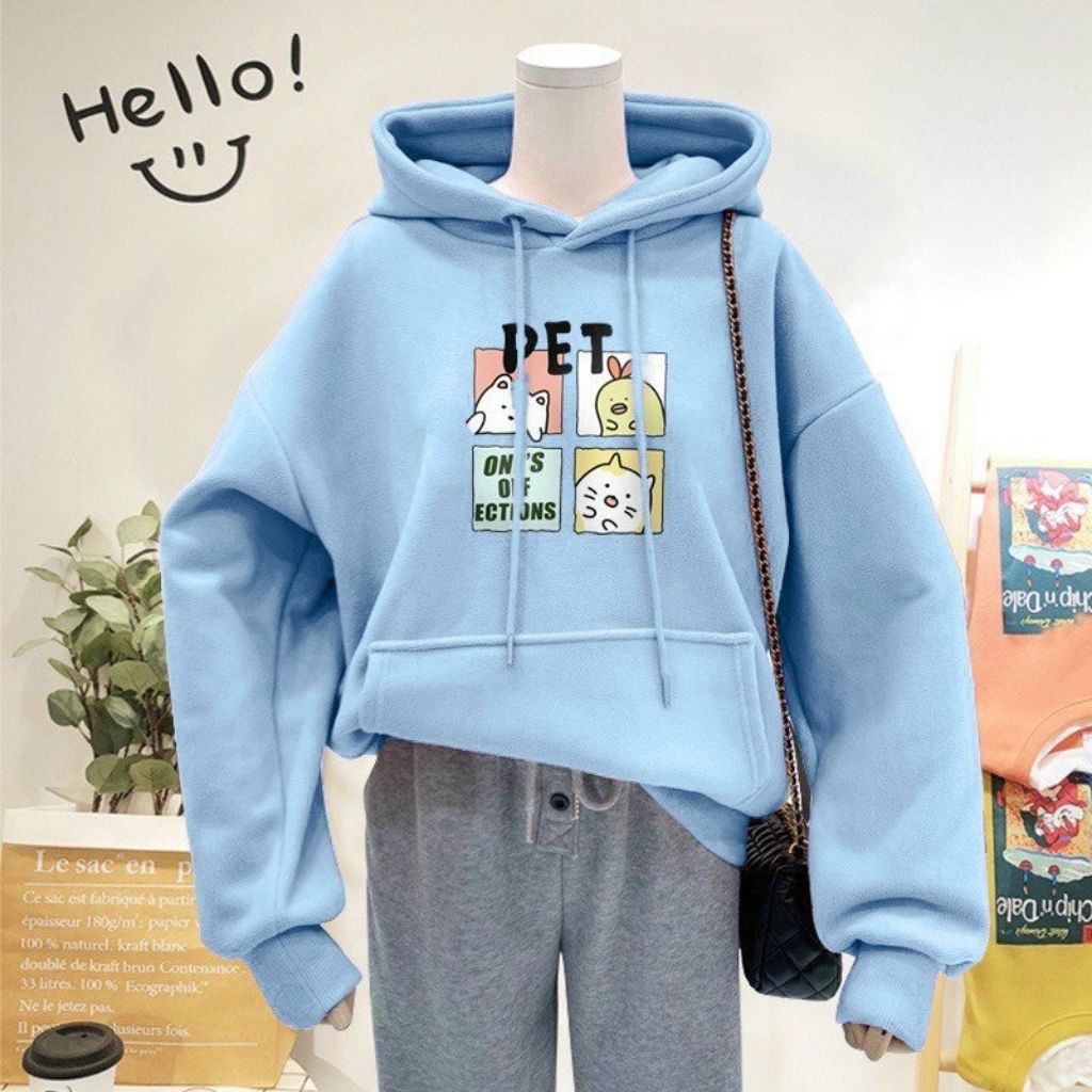 [ VIDEO THẬT ] ÁO KHOÁC HOODIE NỈ UNISEX IN PET ICON ÁO KHOÁC NỈ FORM RỘNG NAM NỮ NHIỀU MÀU